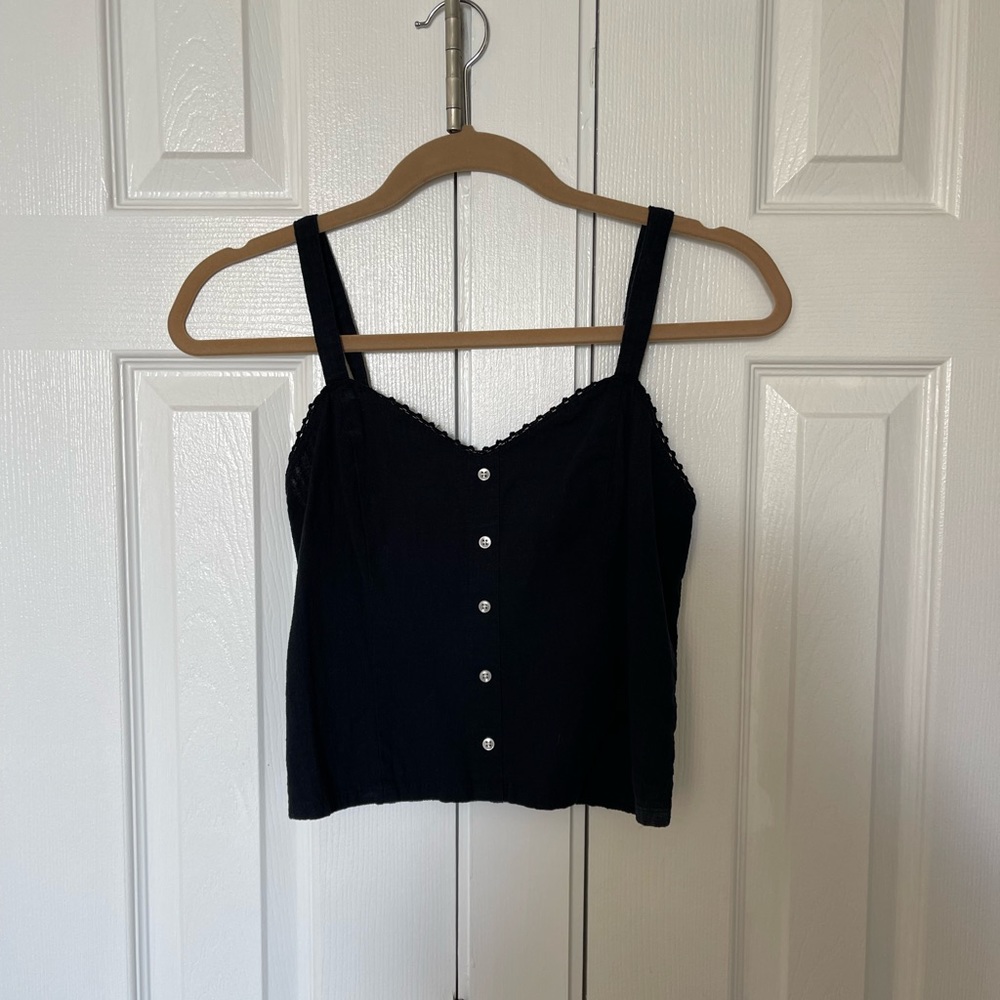abercrombie black crop top